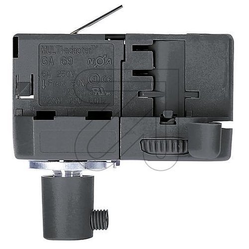 Euro-Adapter für 3-Phasenschiene GA 69-2, schwarz max. 6A/50N, 60104 schwarz - EAN 4262381391016
