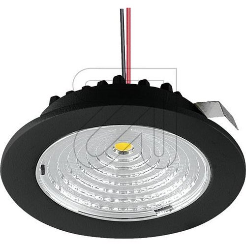LED-Einbaustrahler extraflach, 3W 3000K, schwarz 350mA, Abstr.< 80°, dimmbar, L55030902