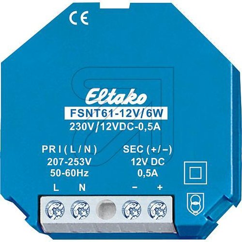 Eltako Schaltnetzteil SNT61-230V/12VDC-0,5A - EAN 4010312301319