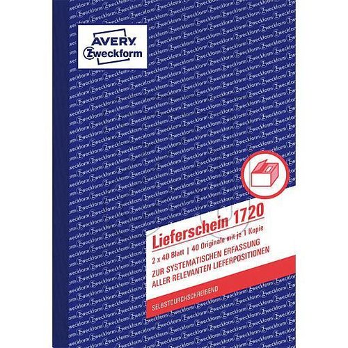 Zweckform Lieferscheinbuch 2x40 Blatt, DIN A5 selbstdurchschreibend, 1720 - EAN 4004182017203