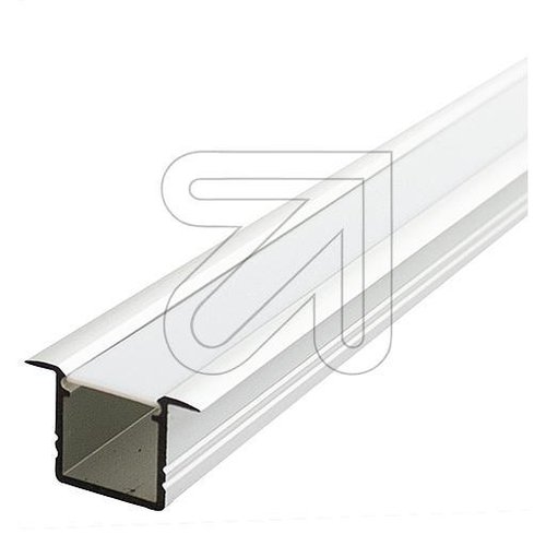 EGB Alu-Einbauprofil-Set B18,8/12xH12mm, L2000mm für Stripes max. B8mm, Slide/Click-Abdeckung opal