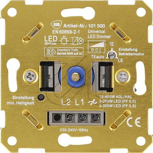 EGB Universal-Dimmer 'One-4-All' f. LED + Standard mit automatischer Lasterkennung (TE)