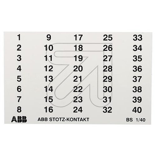 ABB Kennzeichnungs-Schilder BS 1/40 GHS2001946R0005 - EAN 4016779478502