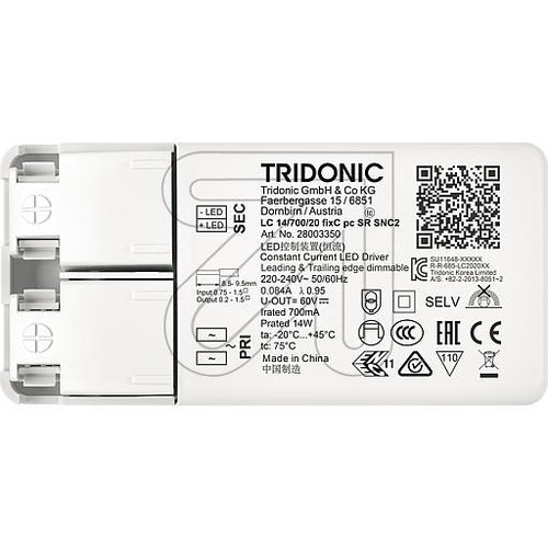 Tridonic Netzgerät 700mA / 2,1-14W-DIM 28003350