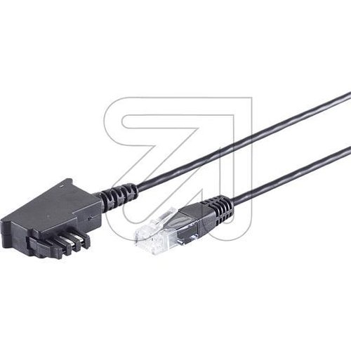 DSL VDSL Routerkabel, schwarz, 1,5m, 12-09155 TAE-F Stecker auf RJ45 Stecker - EAN 4017538131560