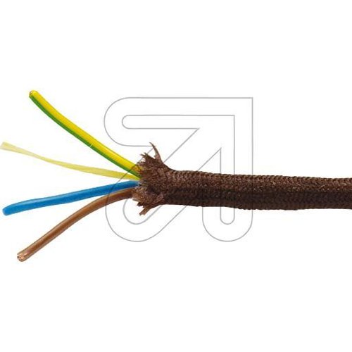 Textilummanteltes Kabel 3-Liy-Uf 3x075 dunkelbraun