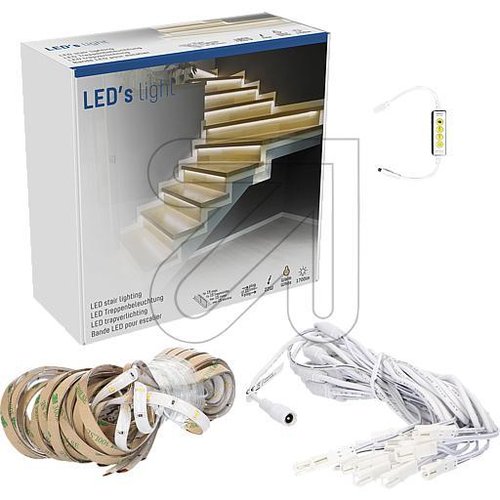 LED Treppenstufen-Beleuchtung-Set, 15 x 0,8m 2700K 401643_01 - EAN 8719323787827