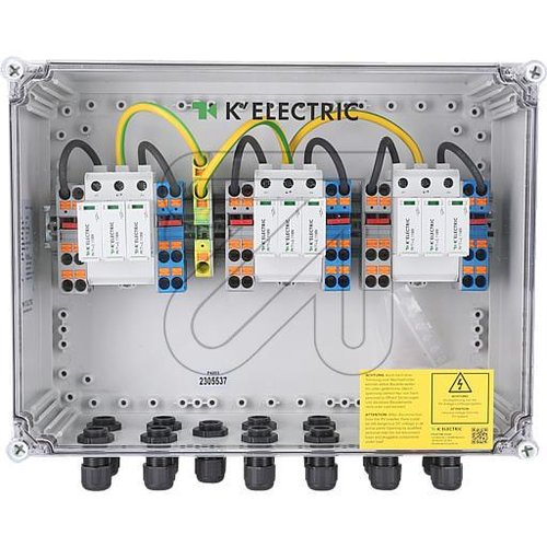 Generatoranschlusskasten GAK 3x T1+T2, 1100V 6Strings, 3MPP, AP-Geh. IP65 - EAN 4251630416280