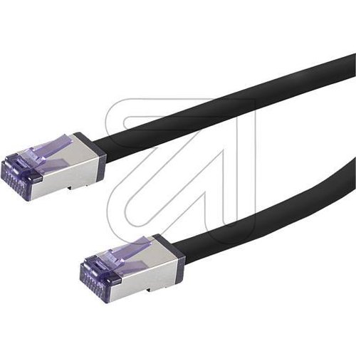 Flexline-Patchkabel CAT6A S/FTP, schwarz, 0,15m hochflexibel, kurze Stecker, 500MHz, FL31-28315