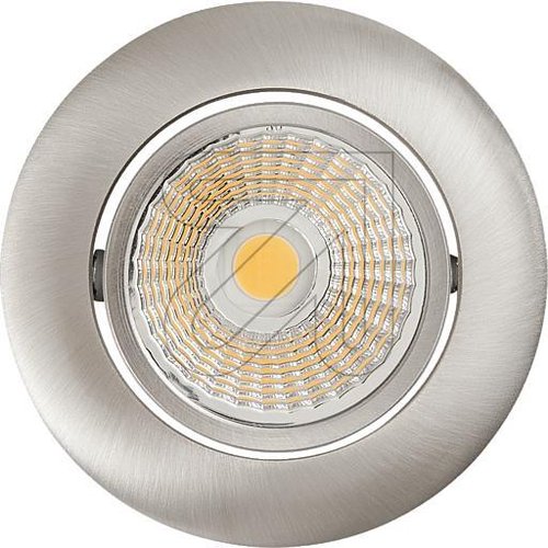 LED-Einbaustrahler, rund, 8W 4000K, nickel gebürst 230V, Abstr.< 38°, schwenkb., dimmb., 1867050913