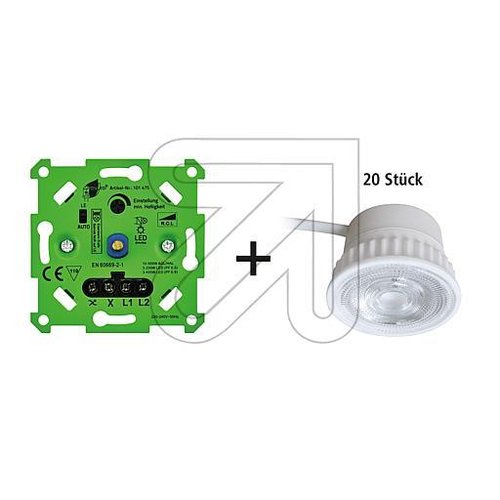 Paket GreenLED-Dimmer + LED-COB-Module 36° (1x 101 475 + 20x 540 915)